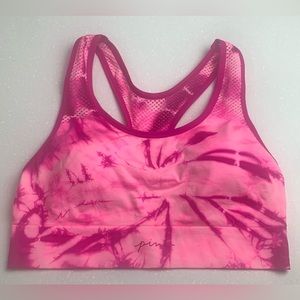 Victoria's Secret Tie Dye Daisy Pink Seamless Racerback Sports Bra- Large NWT